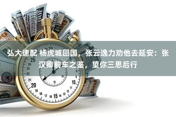 弘大速配 杨虎城回国，张云逸力劝他去延安：张汉卿前车之鉴，望你三思后行